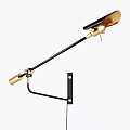 Sleek Modern Gold and Black Metal Floor Lamp with Adjustable Arm and Contemporary Design