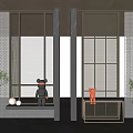 Modern partition porch partition 3d model