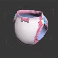 Sweet White Baby Diaper With Pink Frills Bow Blue Details And Soft Straps