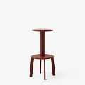 Red Bar Stool With Round Seat Footrest And Three Legs Design 3d model