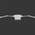 3D Skeleton Character With Arms Outstretched For Game And Movie Scenes On Black Background