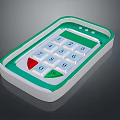 Computer External Numeric Keypad With White Green Housing And Functional Digital Keys Design 3d model