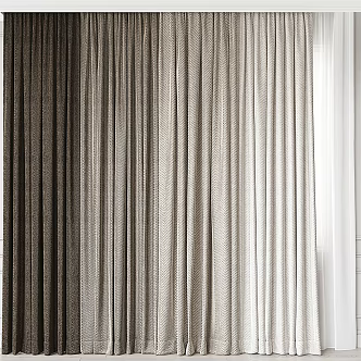 Modern Curtain Fabric Curtain Window Screen 3d model