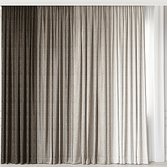 Modern Curtain Fabric Curtain Window Screen 3d model