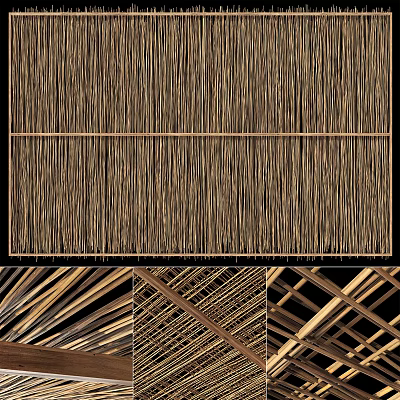 Stylish Modern Ceiling Design With Wooden Lattice And Geometric Patterns 3d model
