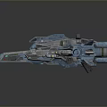Four Blue Sci Fi Style Spaceship Models Arranged On Gray Background 3d model