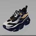 Fashionable Trendy Chunky Sole Sneakers With White Black Pink Color Casual Design