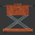 Wooden Foosball Table With Metal Legs Green Playing Surface Red Yellow Players And Black Rods