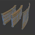Traditional Curved Decorative Screens With Wooden Frames And Glass Panels For Interior Design