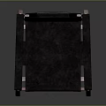 Accent Chair with Light Wood Frame Dark Upholstered Seat Backrest Black Armrests and Metal Rivets