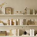 Modern ornaments combination cream medieval books ceramic ornaments combination 3d model