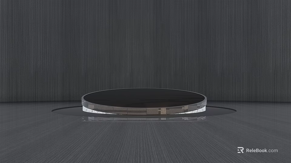 Garden Ornament With Round Transparent Body And Glowing Metallic Base On Dark Background 3d model 