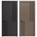 Modern Light And Dark Colored Doors With Vertical Stripe Patterns And Black Handles 3d model