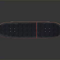 Blue Skateboard With Red Stripe And White Wheels For Daily Use