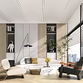 Modern reception area 3d model