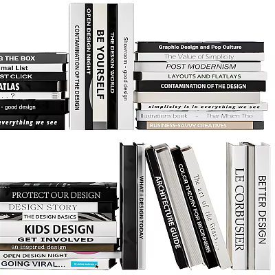 Curated Books and Magazines on Graphic Design Architecture Art Post Modernism and Kids Design 3d model