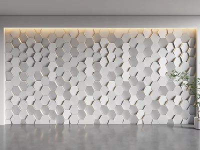 Honeycomb background wall Hexagonal background wall Technology background wall Special-shaped background wall Living room background Sofa background 3d model