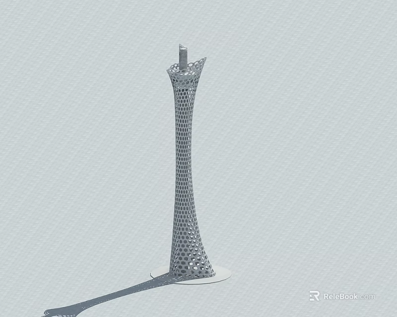 Modern Tower With Lattice Structure Unique Spire-like Shape And Contemporary Design 3d model 