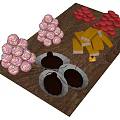 Pink Sprinkled Round Red Oval Candies Yellow Rectangular Chocolates and Dark Truffles on Wooden Board