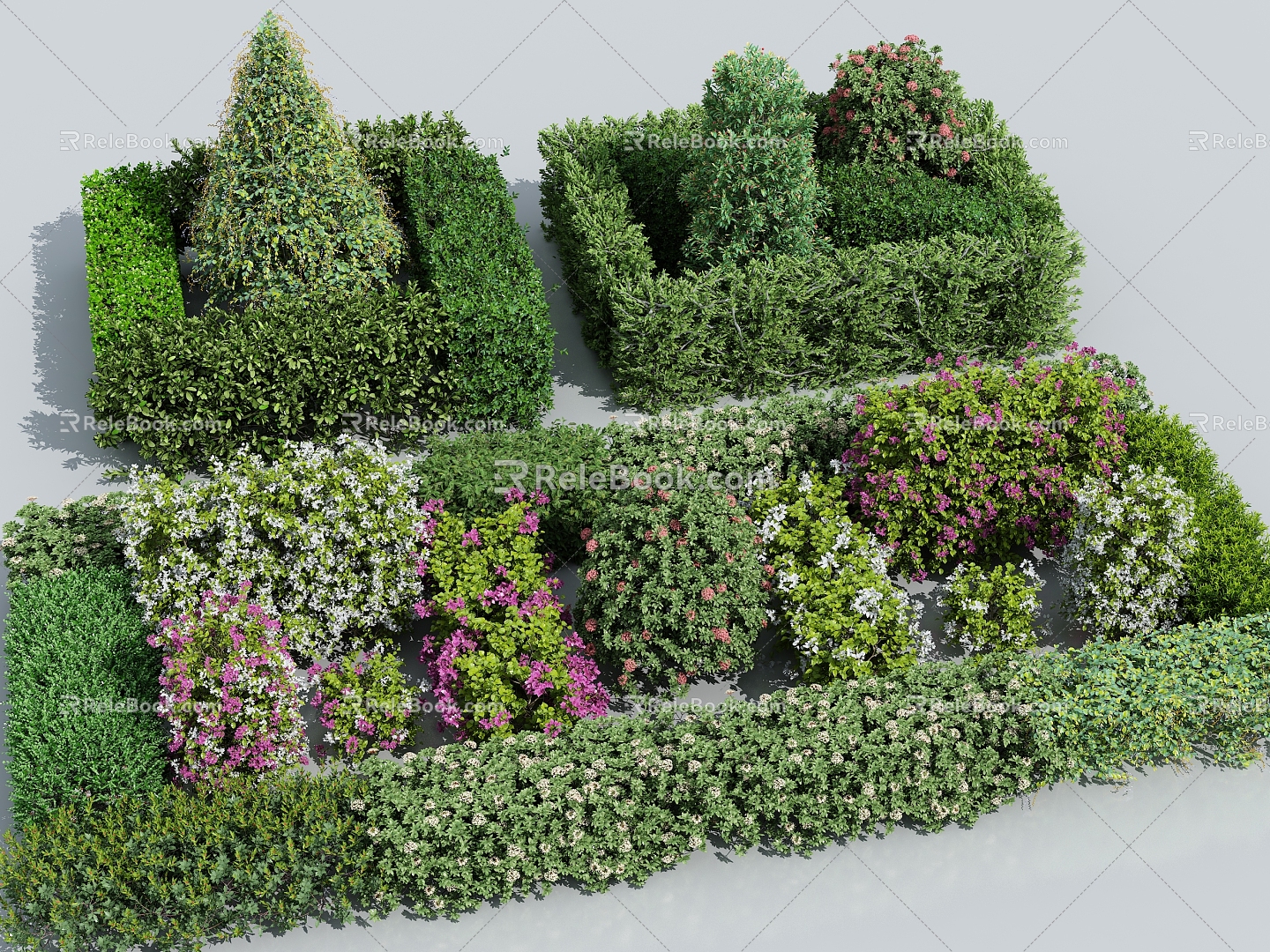 modern hedgerow hedgerow 3d model