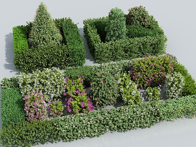 modern hedgerow 3d model