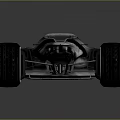 Futuristic Racing Car Featuring Sleek Dark Body Large Tires And Red Accent Details