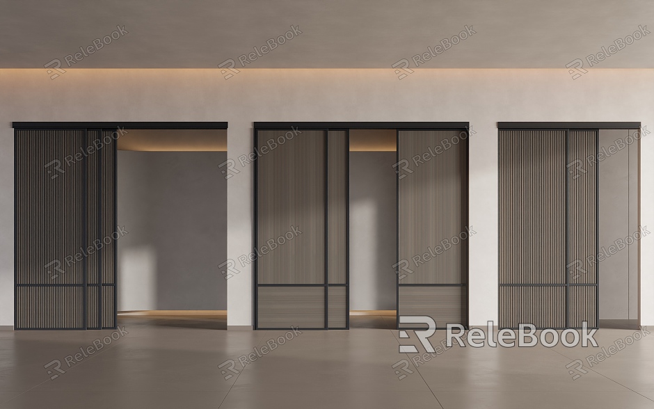 Modern Log Middle Ancient Sliding Door Sliding Door model