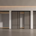Modern Log Middle Ancient Sliding Door Sliding Door 3d model