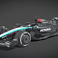 Functional Race Car With PETRONAS Branding Streamlined Body Large Tires And IWC Sponsorship