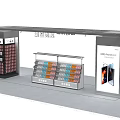 Modern Digital Store Interior With Shelves Display Counters And Electronic Products 3d model