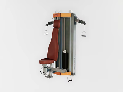 Professional Strength Training Fitness Equipment With Red Seat Metal Frame And Side Handles 3d model