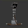 Two Stylish Metal Hookahs With Connected Hoses For Daily Household Use