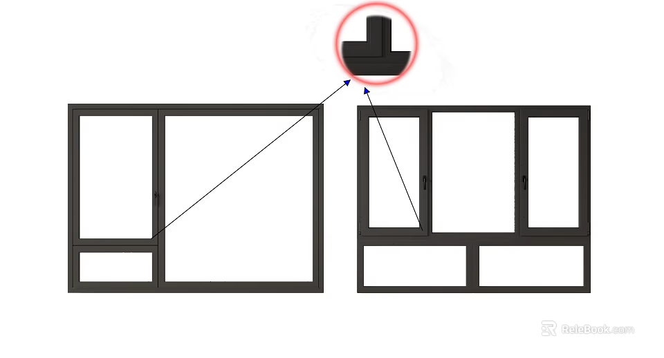 Casement Window Structural Design With Opening Mechanism And Frame Details 3d model