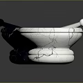 Elegant Black and White Marble Mortar and Pestle Set for Home Use