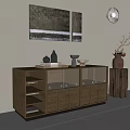 Middle Style Side Cabinet 3d model