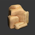 Light Brown Wood Stone Stacked Layered Blocks With Natural Texture Structure 3d model