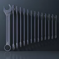 Professional Hardware Wrench Set Featuring Assorted Sizes And Organized Arrangement 3d model