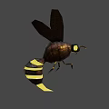 Game Movie Character Insect Design With Yellow Glowing Stripes Black Wings Luminous Eyes