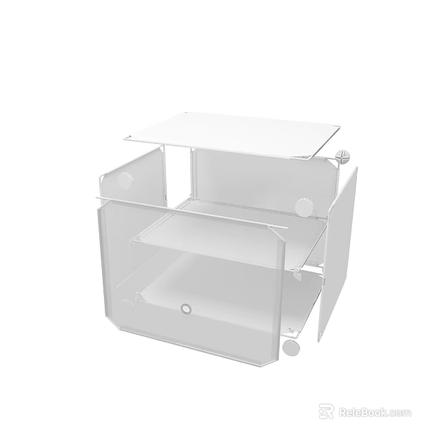 Modern Transparent Shoe Cabinet With Open Shelves And Simple Structure 3d model