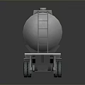 Functional Tanker Trailer Vehicle for Liquid Transport with Modern Industrial Design Features