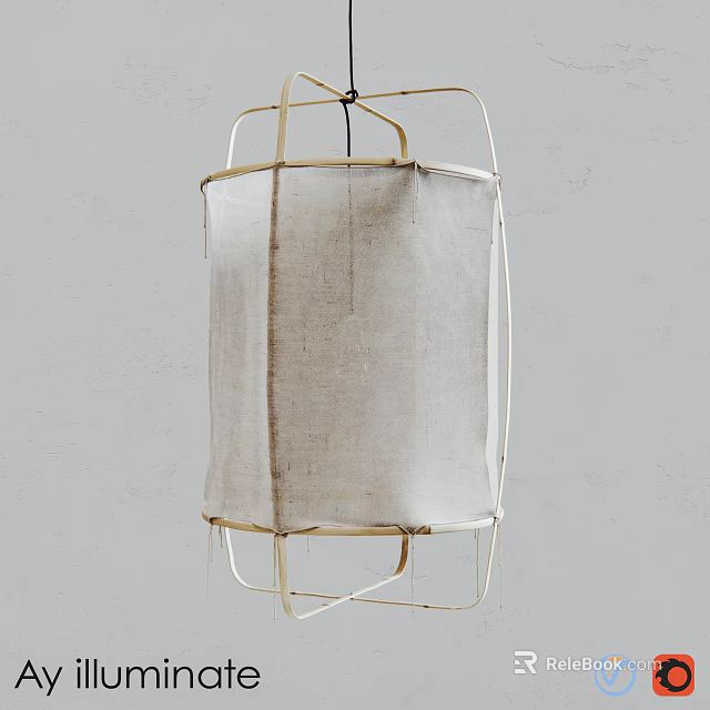 Modern Minimalist Chandelier With White Linen Lampshade And Golden Metal Frame For Home Interior Decoration 3d model 