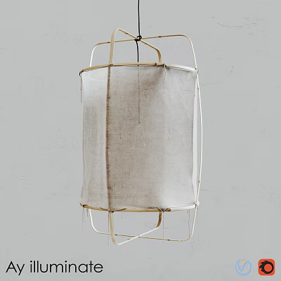 Modern Minimalist Chandelier With White Linen Lampshade And Golden Metal Frame For Home Interior Decoration 3d model