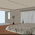 Sheer White Curtains In Bright Living Room With Wooden Floor And Plant