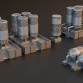 Industrial Equipment Featuring Large Storage Tanks Reactors And Pipeline Systems