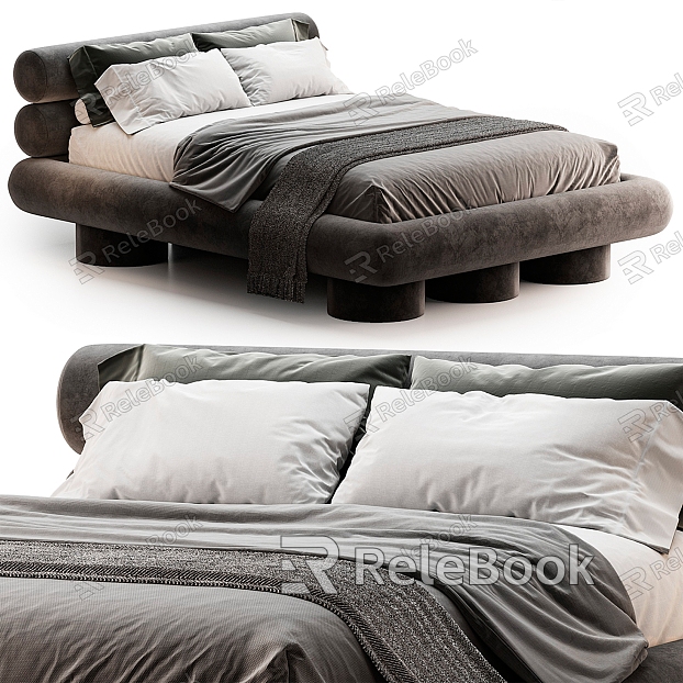 Modern fabric double bed model