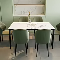 Nordic Dining Table and Chair Combination 3d model
