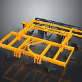 Agricultural Tilling Machinery With Yellow Metal Frame And Multiple Plow Blades