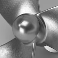 Marine Metal Propeller With Blades Shaft And Central Sphere Design