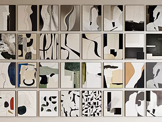 modern abstract painting 3d model