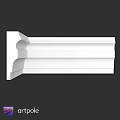 White Decorative Molding With Layered Curved Design For Interior Architectural Use
